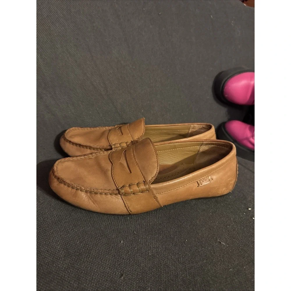 polo ralph lauren Loafers Men Size 8 D Brown Leather